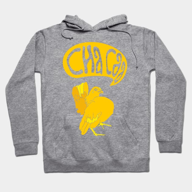 illustration of little yellow chicken dancing Hoodie by bloomroge